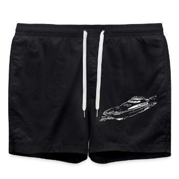 Exceptional elegant fast sports boat - Swim Trunks - black - Front - AI Model Male 185 light (185cm)