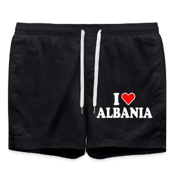 Albanie - Short de bain - noir - Devant - AI Model Male 185 light (185cm)