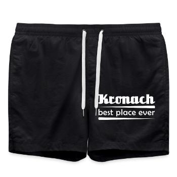 Kronach - Stadt best place ever - Badeshorts - Schwarz - Vorne - AI Model Male 185 light (185cm)