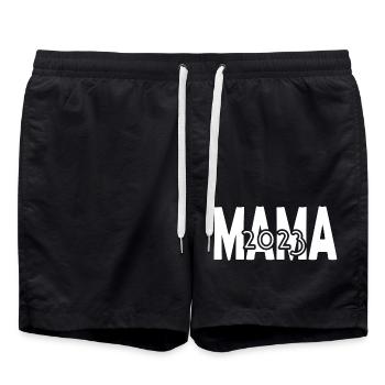 Maman 2023, Devenir mère, Parents, Grossesse - Short de bain - noir - Devant - AI Model Male 185 light (185cm)