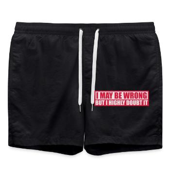 Je peux me tromper - Short de bain - noir - Devant - AI Model Male 185 light (185cm)
