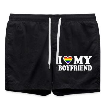 I love my boyfriend - Short de bain - noir - Devant - AI Model Male 185 light (185cm)