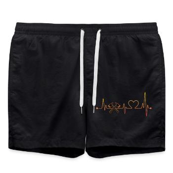 Axe Throw Heartbeat - Swim Trunks - black - Front - AI Model Male 185 light (185cm)