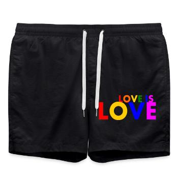Love is love - Swim Trunks - black - Front - AI Model Male 185 light (185cm)