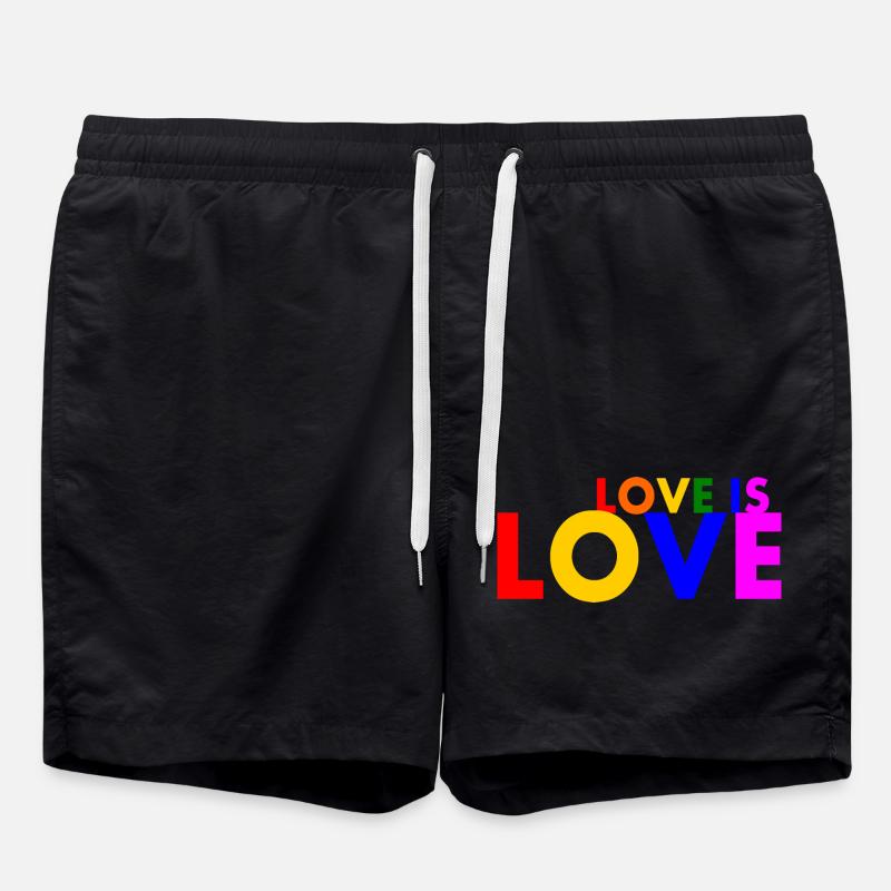 Love is love - Swim Trunks - black