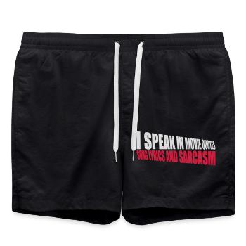 speak lyrics and sarcasm - Swim Trunks - black - Front - AI Model Male 185 light (185cm)
