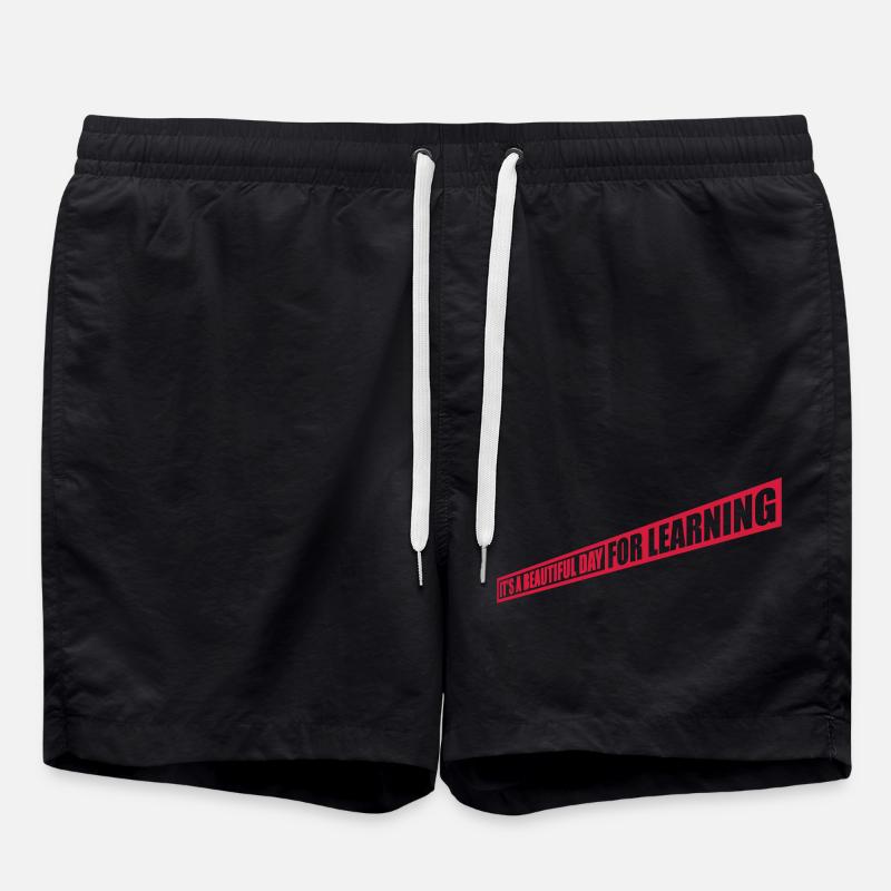 beautiful day for learning - Swim Trunks - black