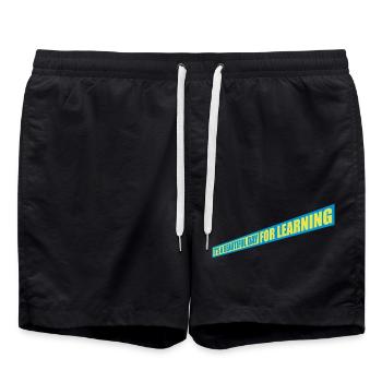 beautiful day for learning - Swim Trunks - black - Front - AI Model Male 185 light (185cm)
