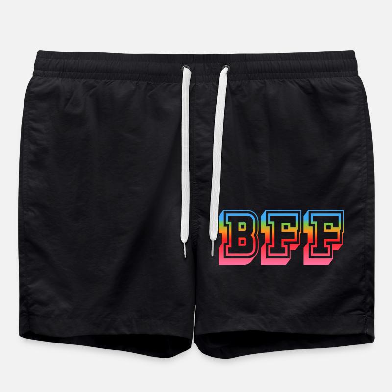 BFF Tshirt rainbowstar - Swim Trunks - black