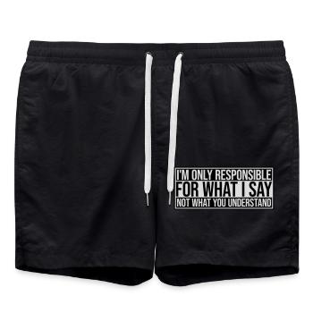 ce que je dis citation - Short de bain - noir - Devant - AI Model Male 185 light (185cm)
