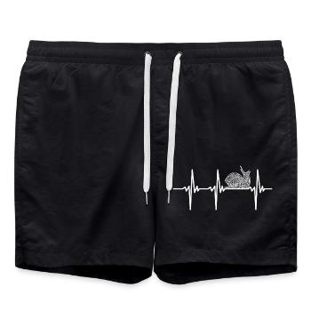 Battement de cœur pour l’escargot de jogging - Short de bain - noir - Devant - AI Model Male 185 light (185cm)