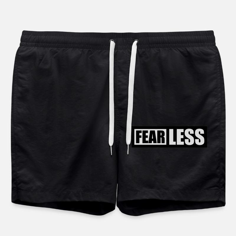 fearless Text Quote Design - Swim Trunks - black