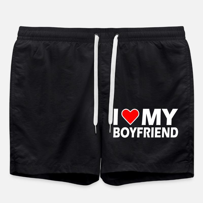 I love my boyfriend - Short de bain - noir