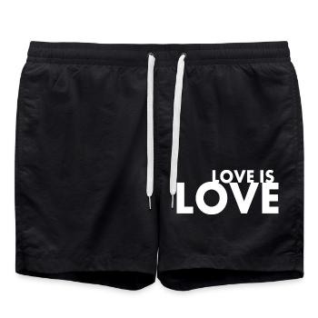 Love is love - Swim Trunks - black - Front - AI Model Male 185 light (185cm)