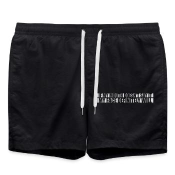 my face definitely will - Swim Trunks - black - Front - AI Model Male 185 light (185cm)