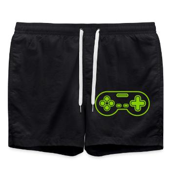 Retro Gamer ancienne manette - Short de bain - noir - Devant - AI Model Male 185 light (185cm)