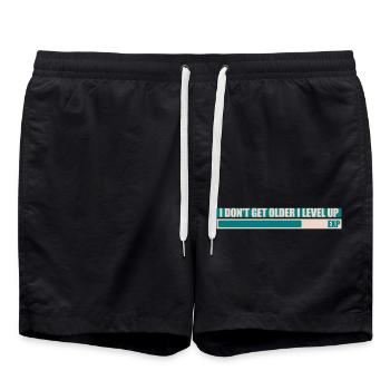 get older level up - Swim Trunks - black - Front - AI Model Male 185 light (185cm)