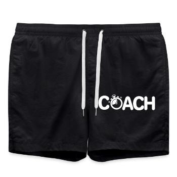 Coach, you're going to get the coaching jersey wet - Swim Trunks - black - Front - AI Model Male 185 light (185cm)