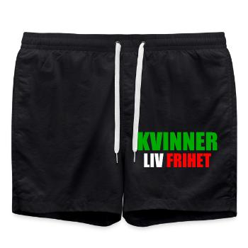FRAU LEBT FREIHEIT - Badeshorts - Schwarz - Vorne - AI Model Male 185 light (185cm)
