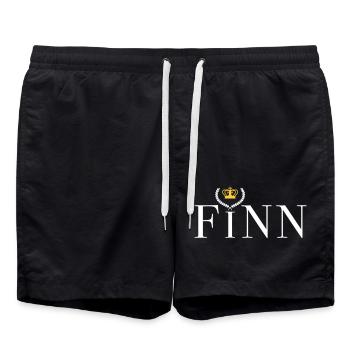 FINN königlich - VEKTORGRAFIK - Badeshorts - Schwarz - Vorne - AI Model Male 185 light (185cm)