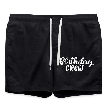 Birthday Crew - Badeshorts - Schwarz - Vorne - AI Model Male 185 light (185cm)