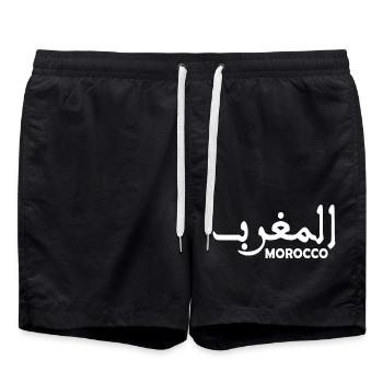 Maroc - Short de bain - noir - Devant - AI Model Male 185 light (185cm)