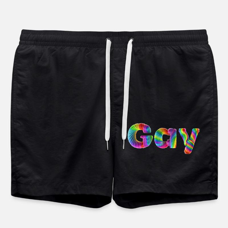 gay - Swim Trunks - black
