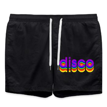 Disco des années 80 - Short de bain - noir - Devant - AI Model Male 185 light (185cm)