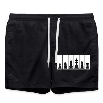 Pièces d’échecs Joueur d’échecs Logo du club d’échecs - Short de bain - noir - Devant - AI Model Male 185 light (185cm)