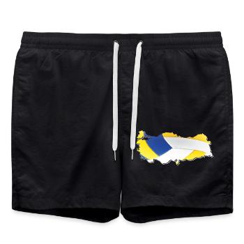 Turkey Türkiye Map Framed Real Volleyball - Swim Trunks - black - Front - AI Model Male 185 light (185cm)