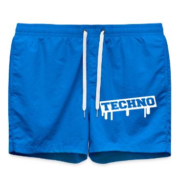 Techno Love Stamp Graffiti Dire Musique Fête - Short de bain - cobalt blue - Devant