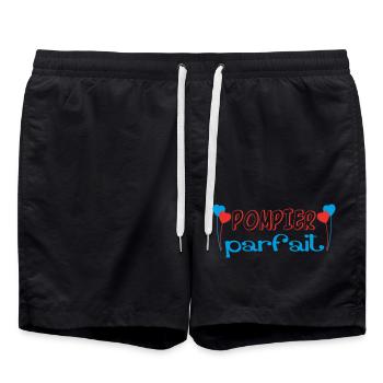 POMPIER parfait - Short de bain - noir - Devant - AI Model Male 185 light (185cm)