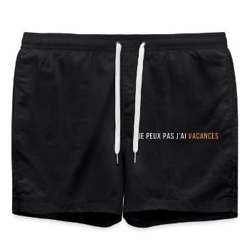 Ich kann nicht Urlaub machen - Badeshorts - Schwarz - Vorne - AI Model Male 185 light (185cm)