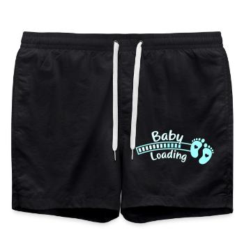 baby baby feet loading - Swim Trunks - black - Front - AI Model Male 185 light (185cm)