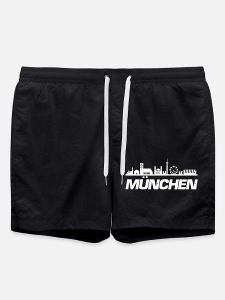 Munich Skyline - Swim Trunks - black