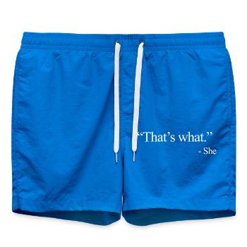 That’s what - She - Swim Trunks - cobalt blue - Front
