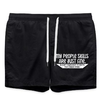My people skills are just fine. Its my tolerance - Swim Trunks - black - Front - AI Model Male 185 light (185cm)