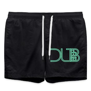Dub Step Techno Music Cool DJ Party Club Text Logo - Swim Trunks - black - Front - AI Model Male 185 light (185cm)