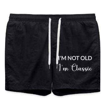 I'M NOT OLD I'M CLASSIC – Father's Day - Mother's Day - Swim Trunks - black - Front - AI Model Male 185 light (185cm)