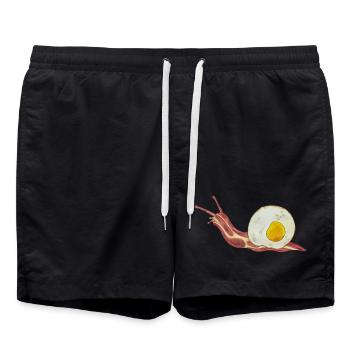 Bacon Roll Bacon et oeuf Oeuf au plat - Short de bain - noir - Devant - AI Model Male 185 light (185cm)