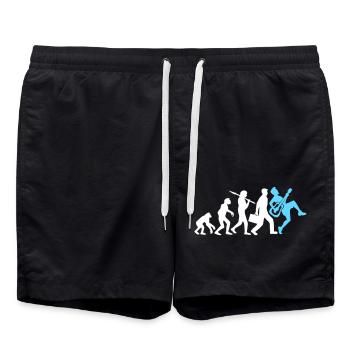 Guitar Evolution Play Bassist Guitarist Music - Swim Trunks - black - Front - AI Model Male 185 light (185cm)