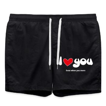 Je t’aime - Citations amusantes Couples NOUVEAU 02 - Short de bain - noir - Devant - AI Model Male 185 light (185cm)