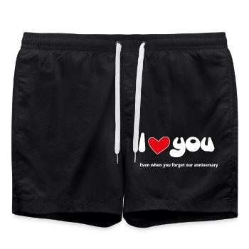 Je t’aime - Citations drôles Couples NOUVEAU 17 - Short de bain - noir - Devant - AI Model Male 185 light (185cm)