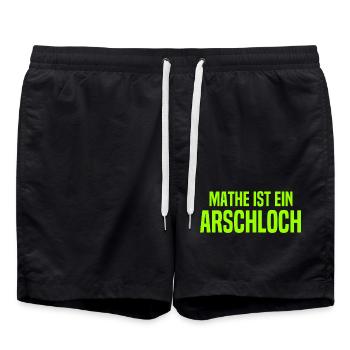 Mathe ist ein Arschloch - Mathematik - Schule - Badeshorts - Schwarz - Vorne - AI Model Male 185 light (185cm)