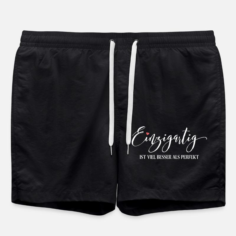 Einzigartig ist viel besser als Perfekt - Badeshorts - Schwarz