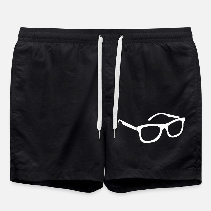 brille - Badeshorts - Schwarz