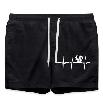 Herzschlag für lustige Eichhörnchen - Badeshorts - Schwarz - Vorne - AI Model Male 185 light (185cm)