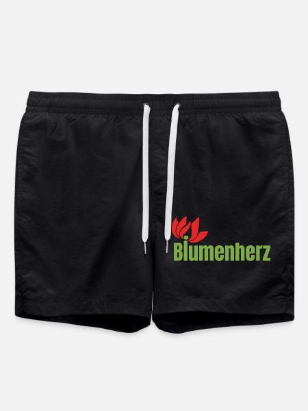 Final Logo Blumen - Badeshorts - Schwarz