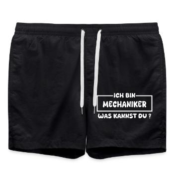 Beruf Mechaniker - Badeshorts - Schwarz - Vorne - AI Model Male 185 light (185cm)