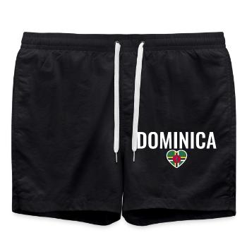Dominica Dominican Flag - Swim Trunks - black - Front - AI Model Male 185 light (185cm)